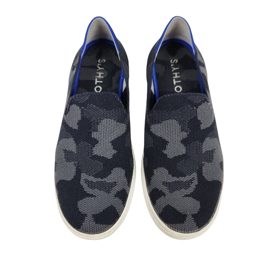 Rothy's Original Slip On Sneakers Grey Black Camo Retired Pattern Womens Size 7